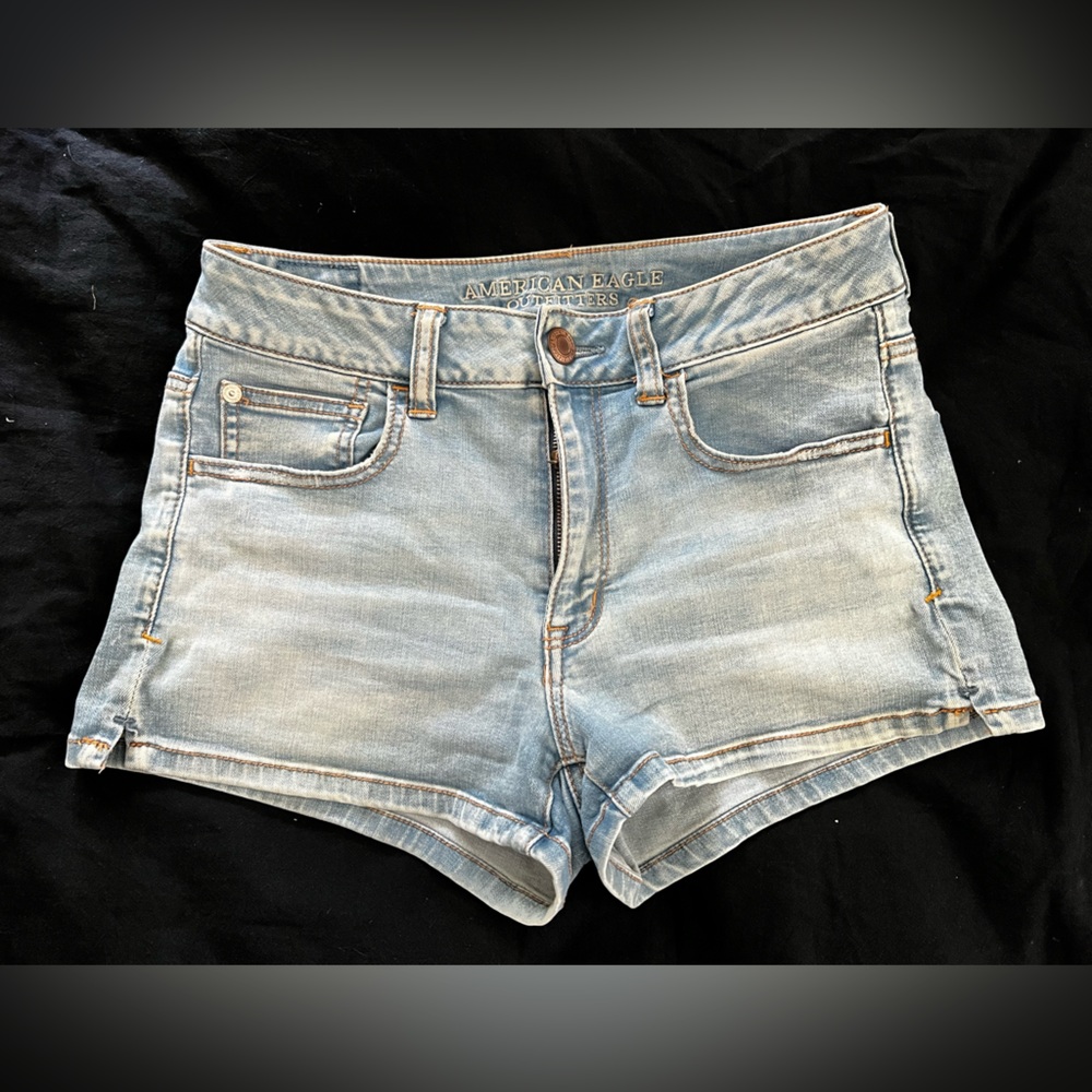 American Eagle High Rise Shortie Jean Shorts